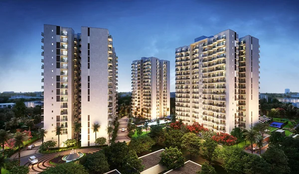 Exterior view of Godrej Splendour residential apartments located on Belathur Road in Whitefield near major East Bangalore IT parks.